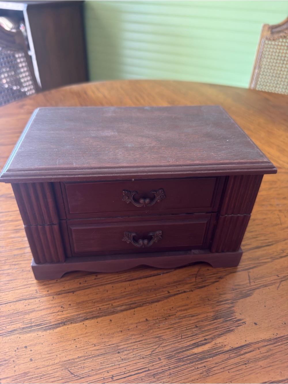 Vintage Classic Wooden Jewelry Box – 2 Drawers